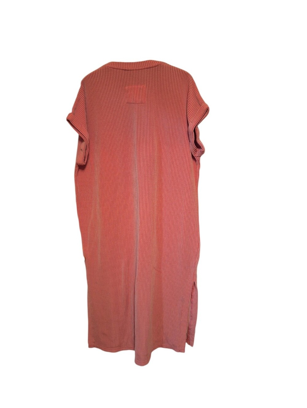 Umgee Ribbed Pocket Tee Midi Dress Ladies Medium Comfy Beachy Oversized PINK - Picture 3 of 5
